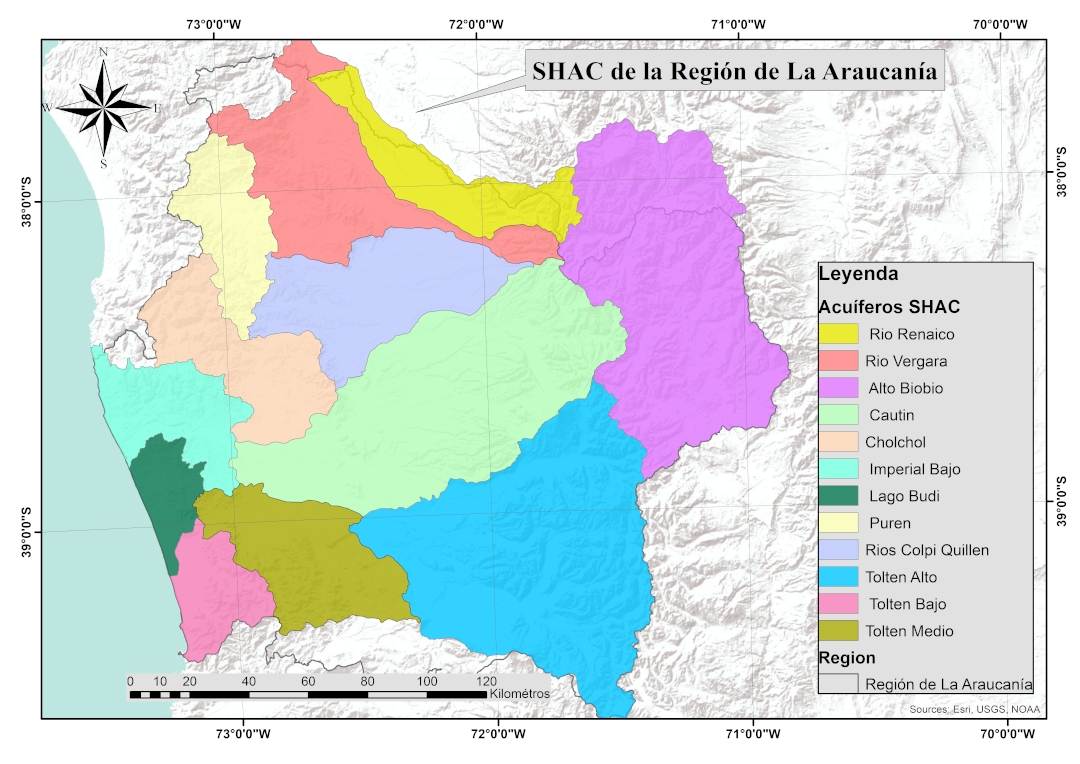 Sistemas hidrogeológicos de aprovechamiento común (SHAC) de la Región de La Araucanía.