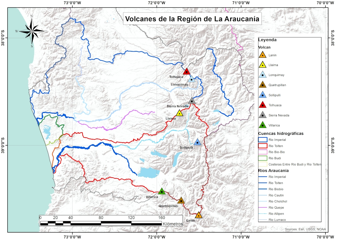 Volcanes de la Región de La Araucanía.