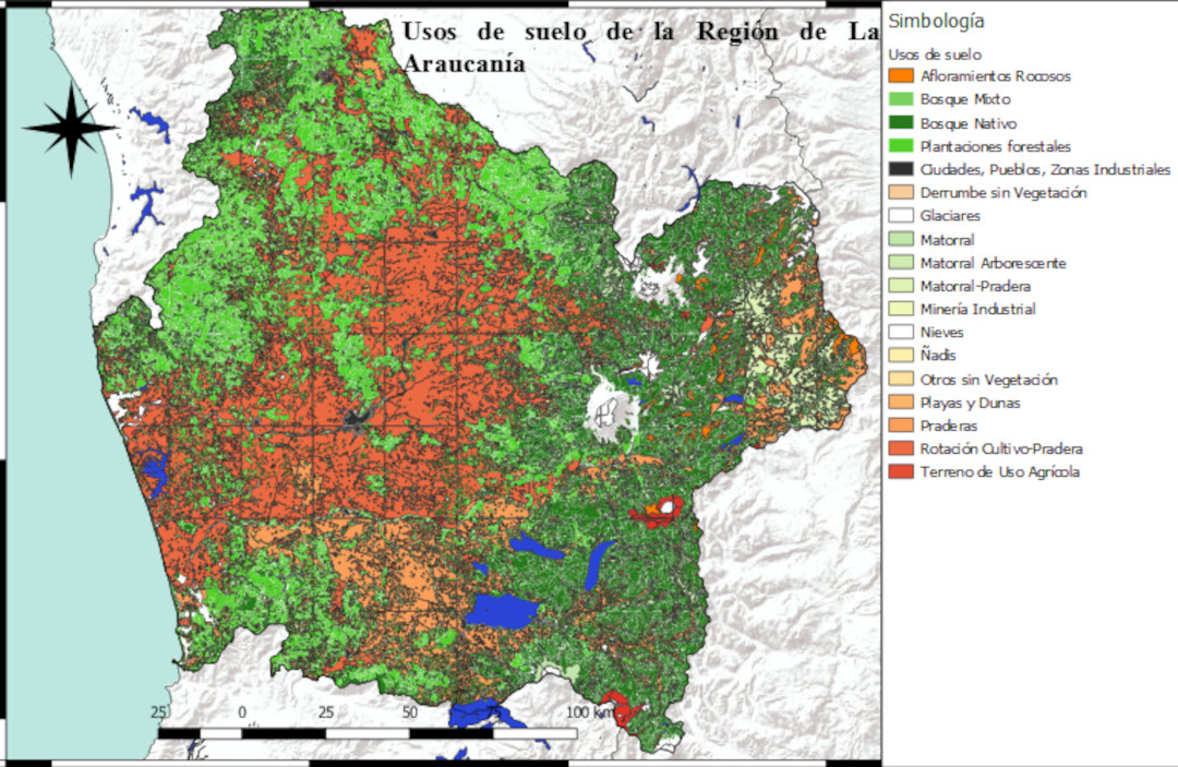 Usos de suelo de la Región de La Araucanía