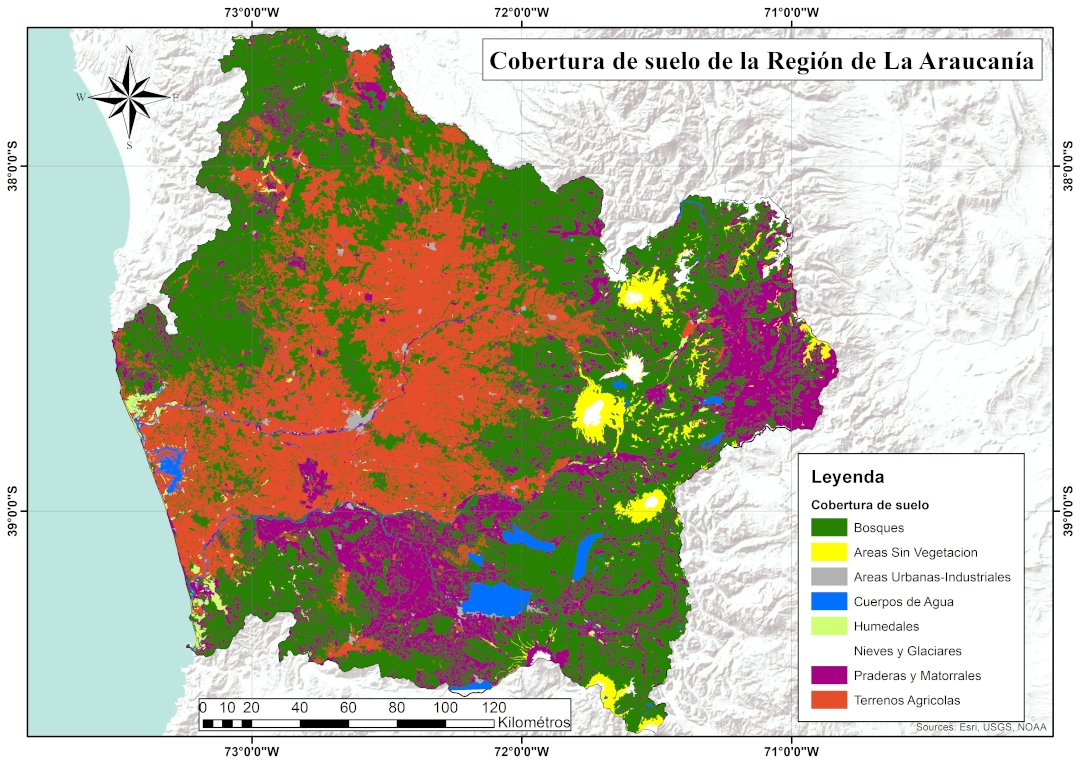 Cobertura de suelos de la Región de La Araucanía