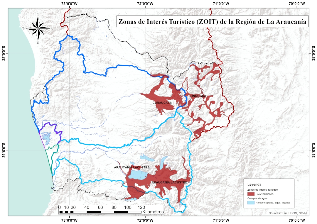 Zonas de interés en la Región de La Araucanía